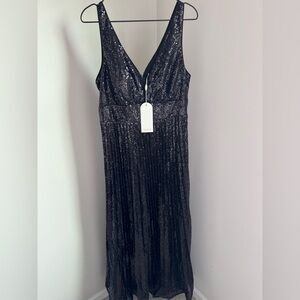 Elegant Black Sequin Evening Gown